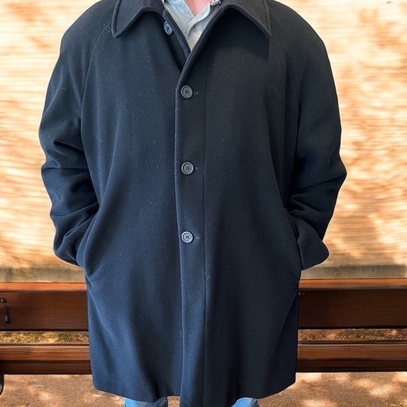 Stafford Executive Men's Collection Overcoat Long Black - XXL - Big and Tall - Picture 1 of 6